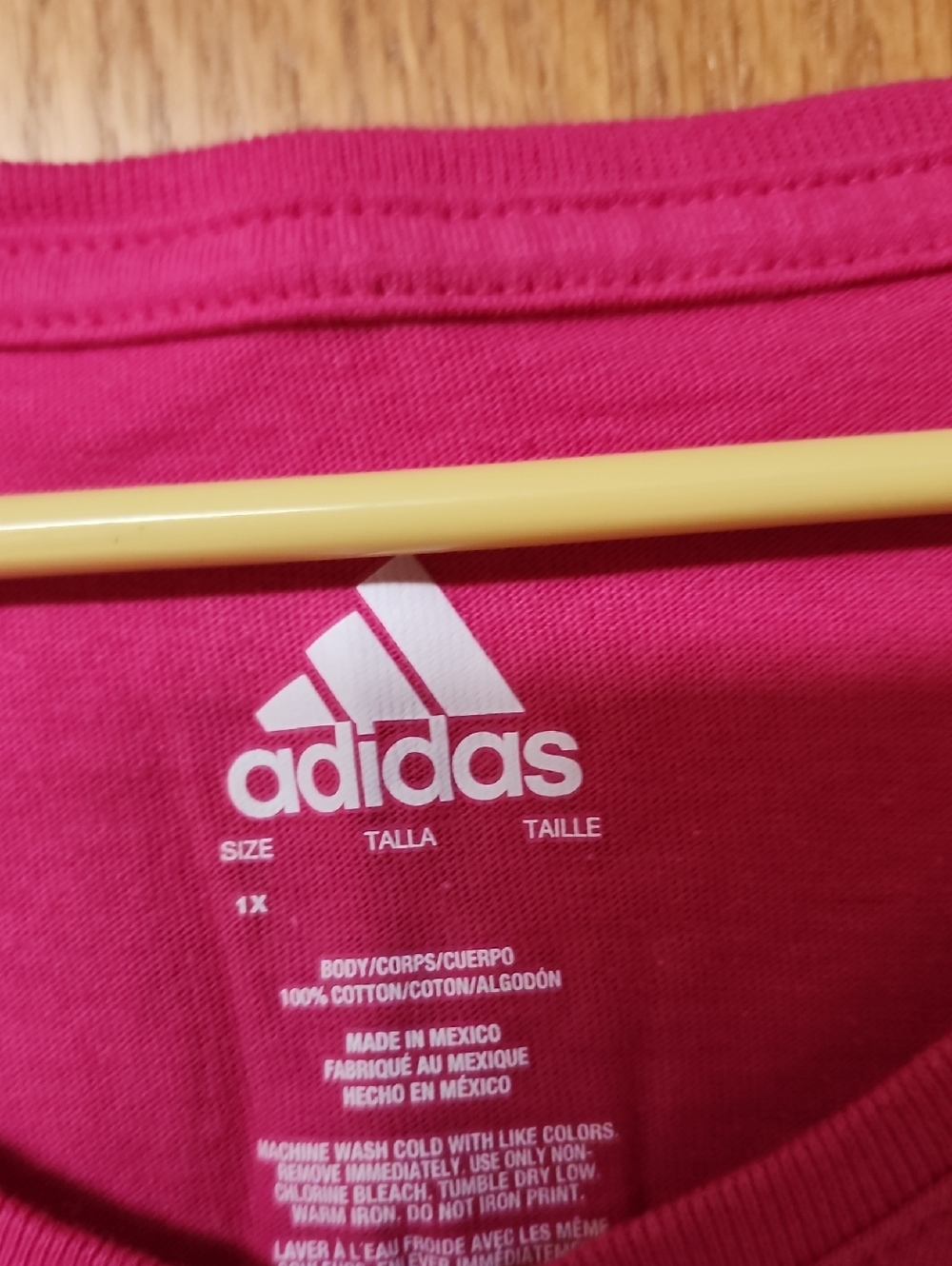 adidas Pink V-Neck Logo Tee womens 1X number 3473 - Picture 3 of 5